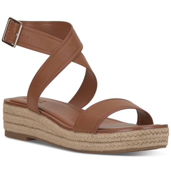 Inc Womens Brown 1 Platform Padded Ankle Strap Espadrille Shoes - Picture 1 of 9